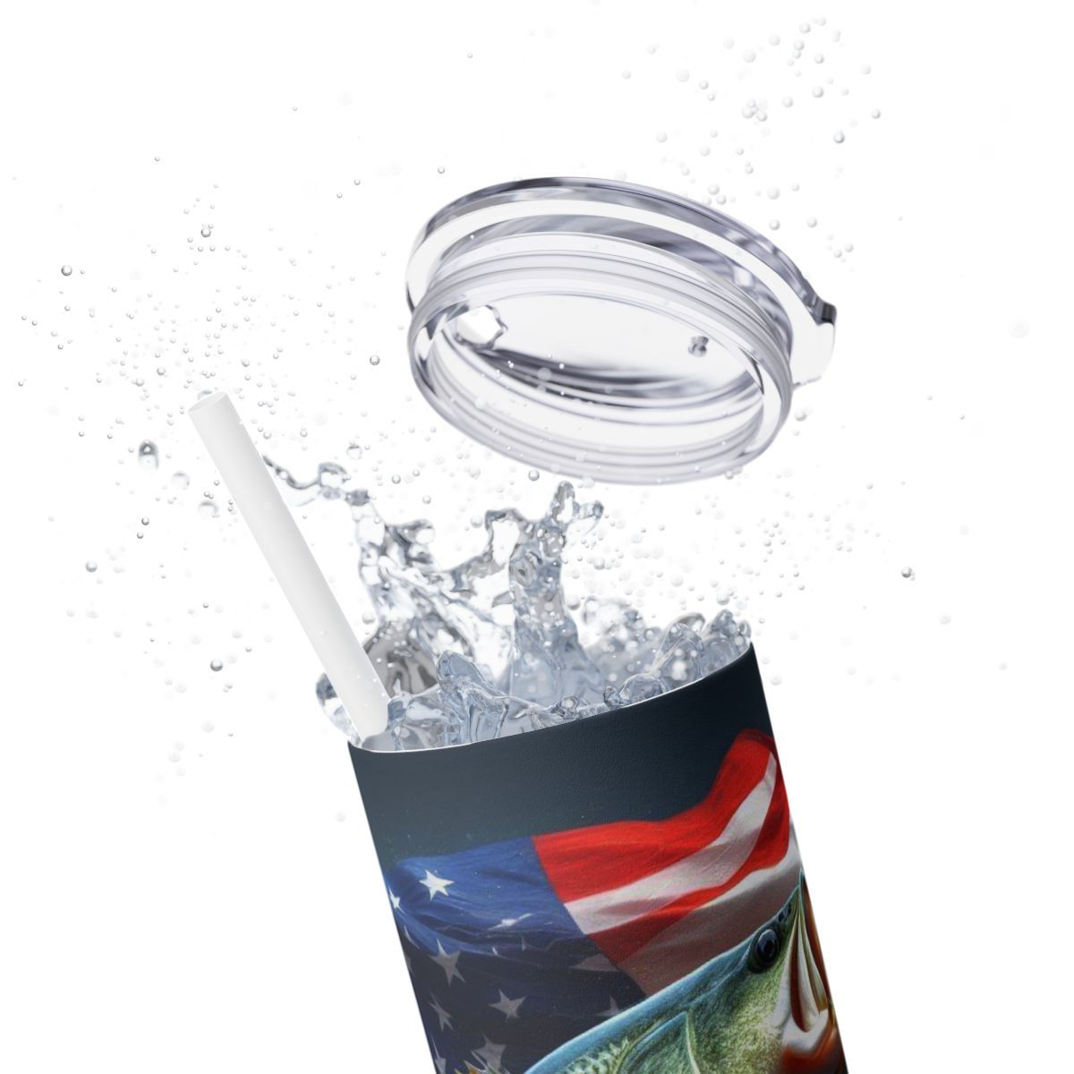 Patriotic Skinny 20ozTumbler with Straw -Patriotic Tumbler, USA Tumbler, America
