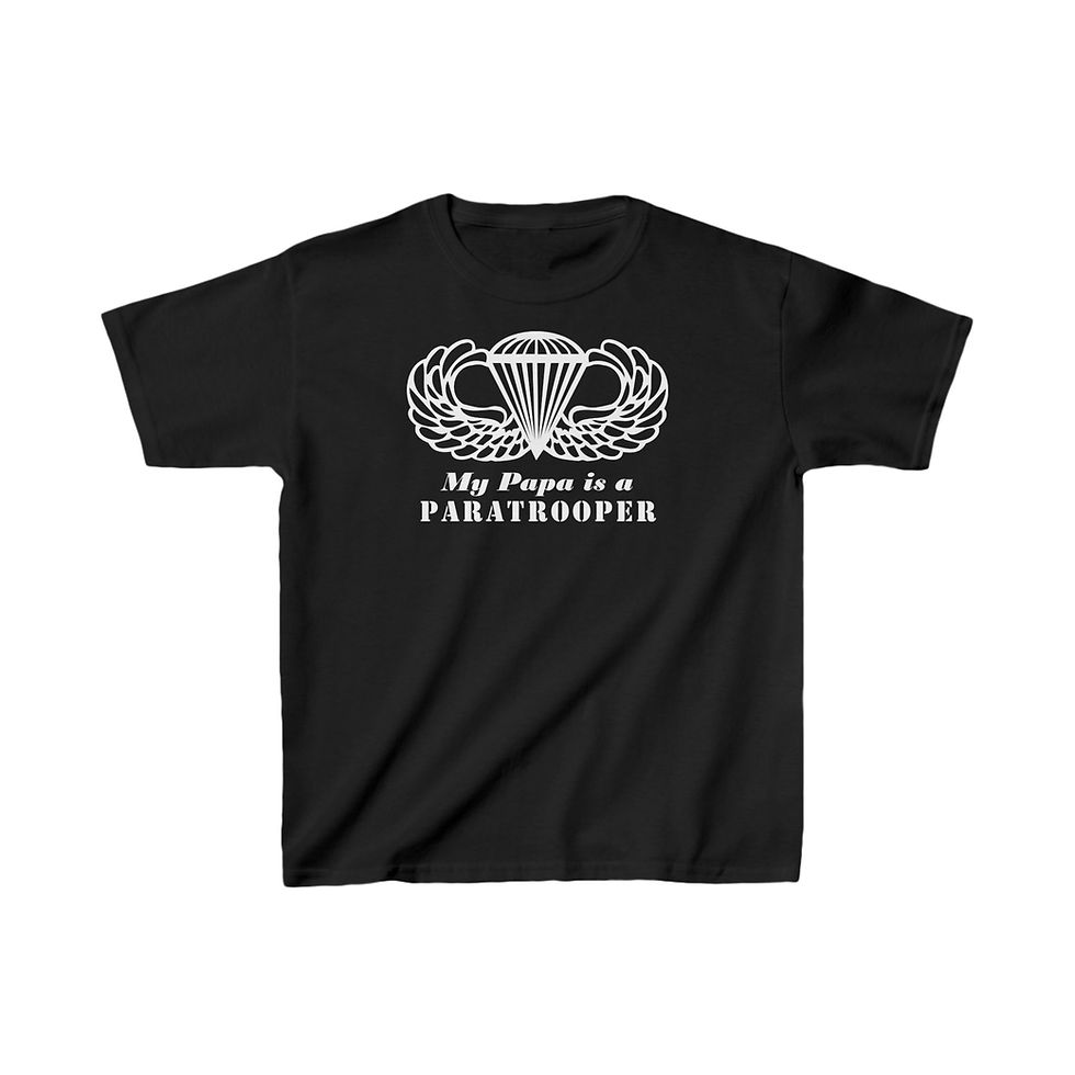Thumbnail: My Papa is a Paratrooper-Airborne Kids Heavy Cotton Tee-Paratrooper shirt