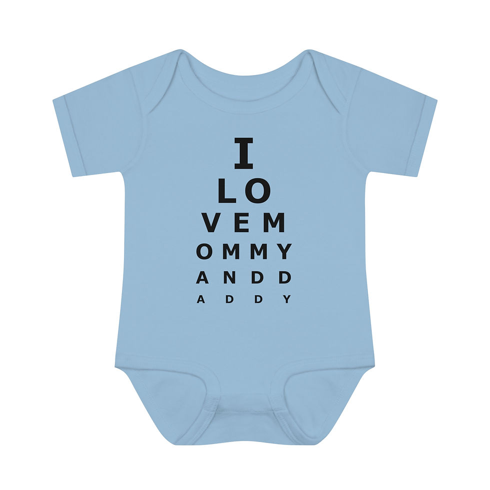 Thumbnail: Cute Baby Eye Chart romper I Love mommy and daddy-Funny Baby Eye Chart Bodysuit