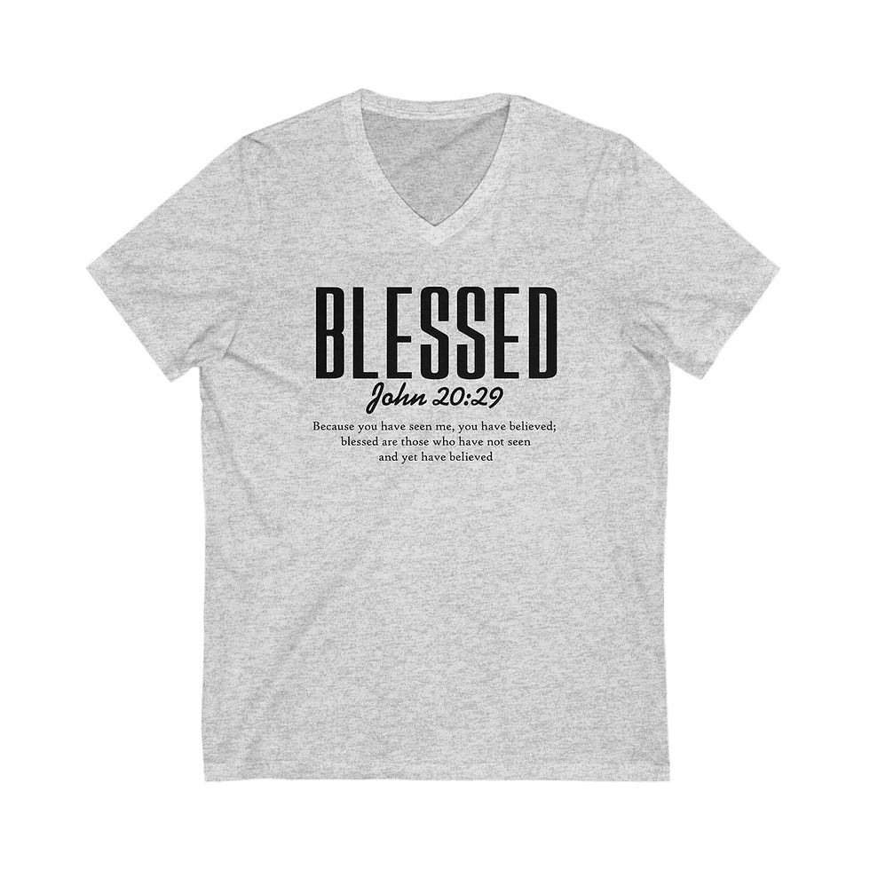 Thumbnail: V-Neck Christian Tee - Blessed Spiritual Apparel Shirt