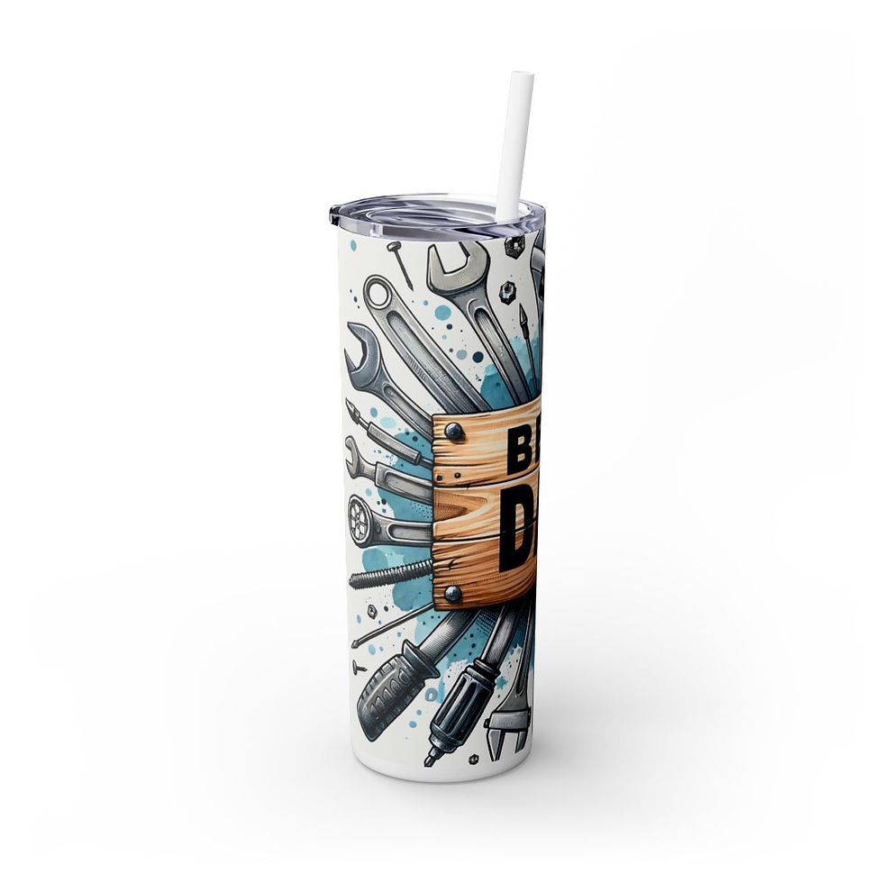 Thumbnail: Fathers Day Skinny 20oz. Tumbler with Straw -Dad Tumbler, Fathers Day Gift