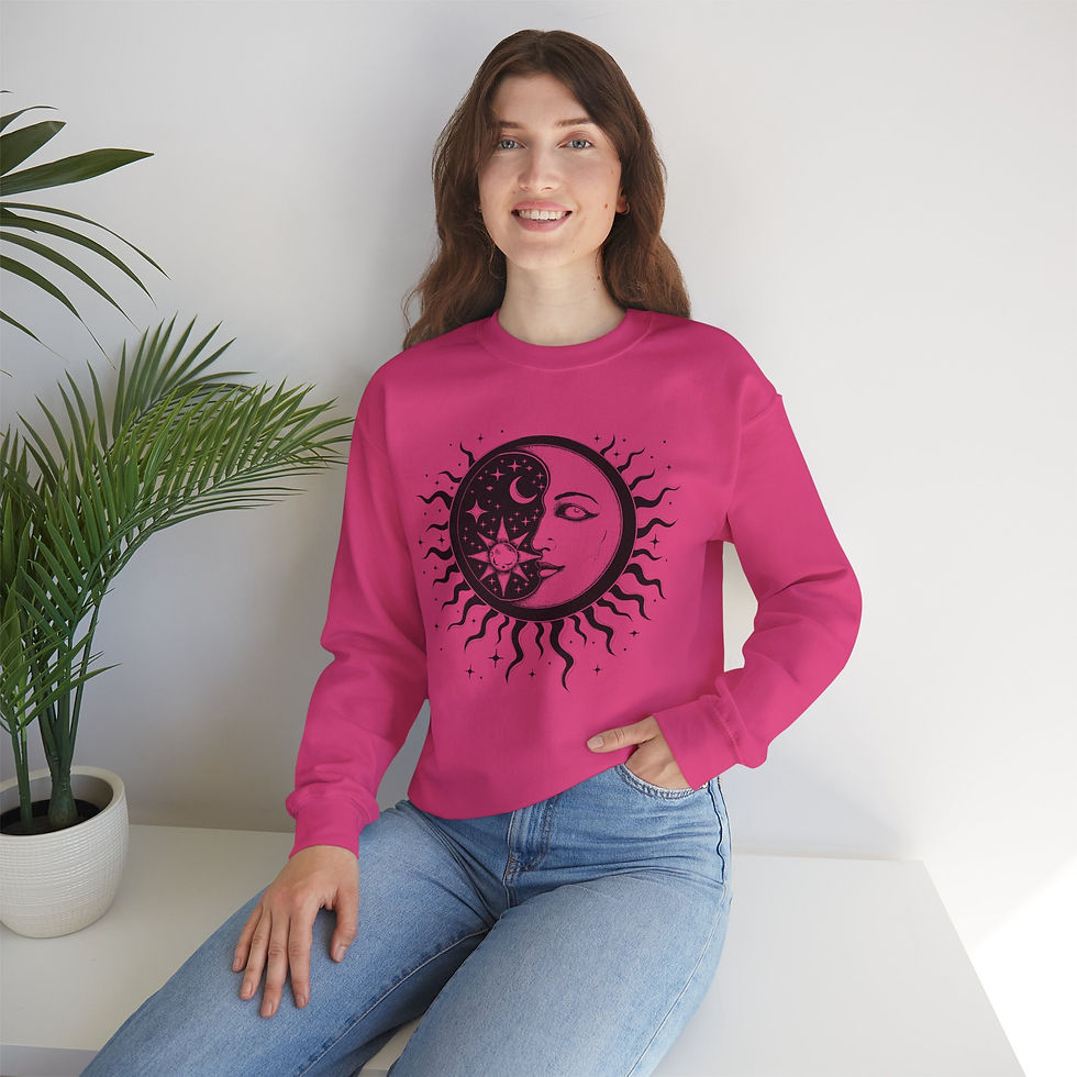 Thumbnail: Celestial Moon and Sun Sweatshirt-Moon Sun Stars