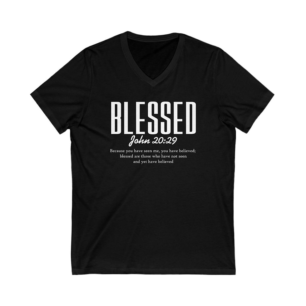 Thumbnail: V-Neck Christian Tee - Blessed Spiritual Apparel Shirt