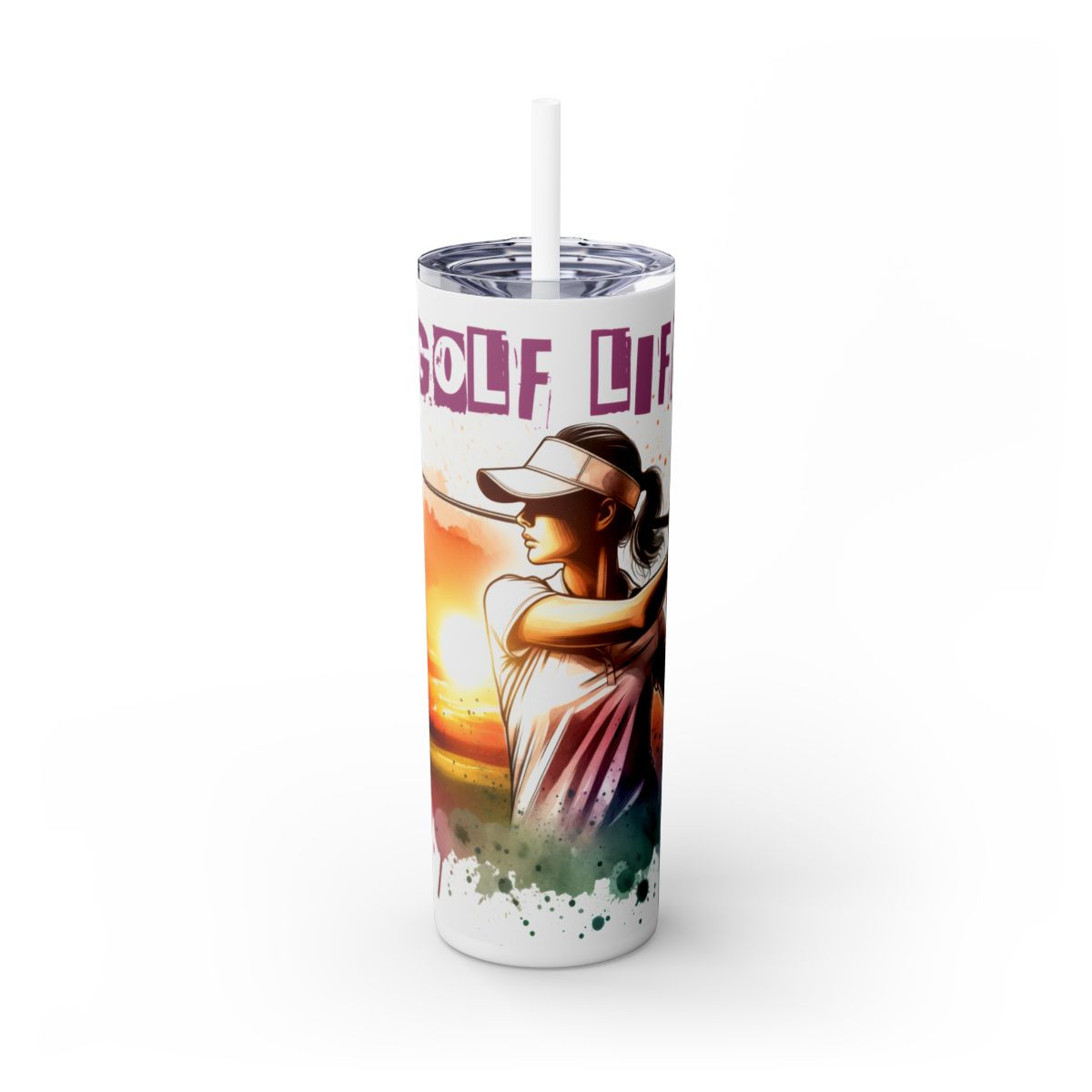 Golf Skinny 20oz. Tumbler with Straw-Golfing Tumbler, Golfing gift, Golf gift