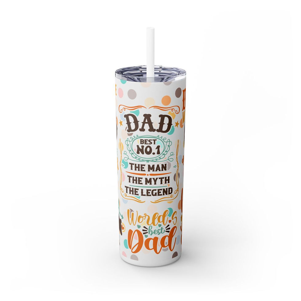 Fathers Day Skinny 20oz. Tumbler with Straw -Dad Tumbler, Fathers Day Gift