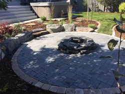 Boulder wall and Paver