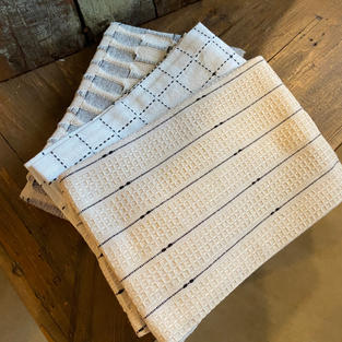Linen Tea Towel (black/tan)