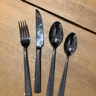 SS Hammered Black Cutlery