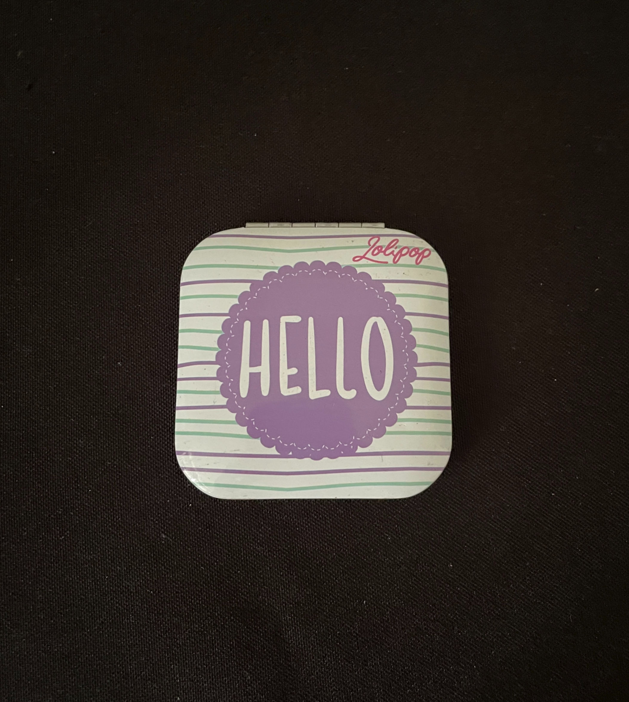 Purple Hello Compact Mirror