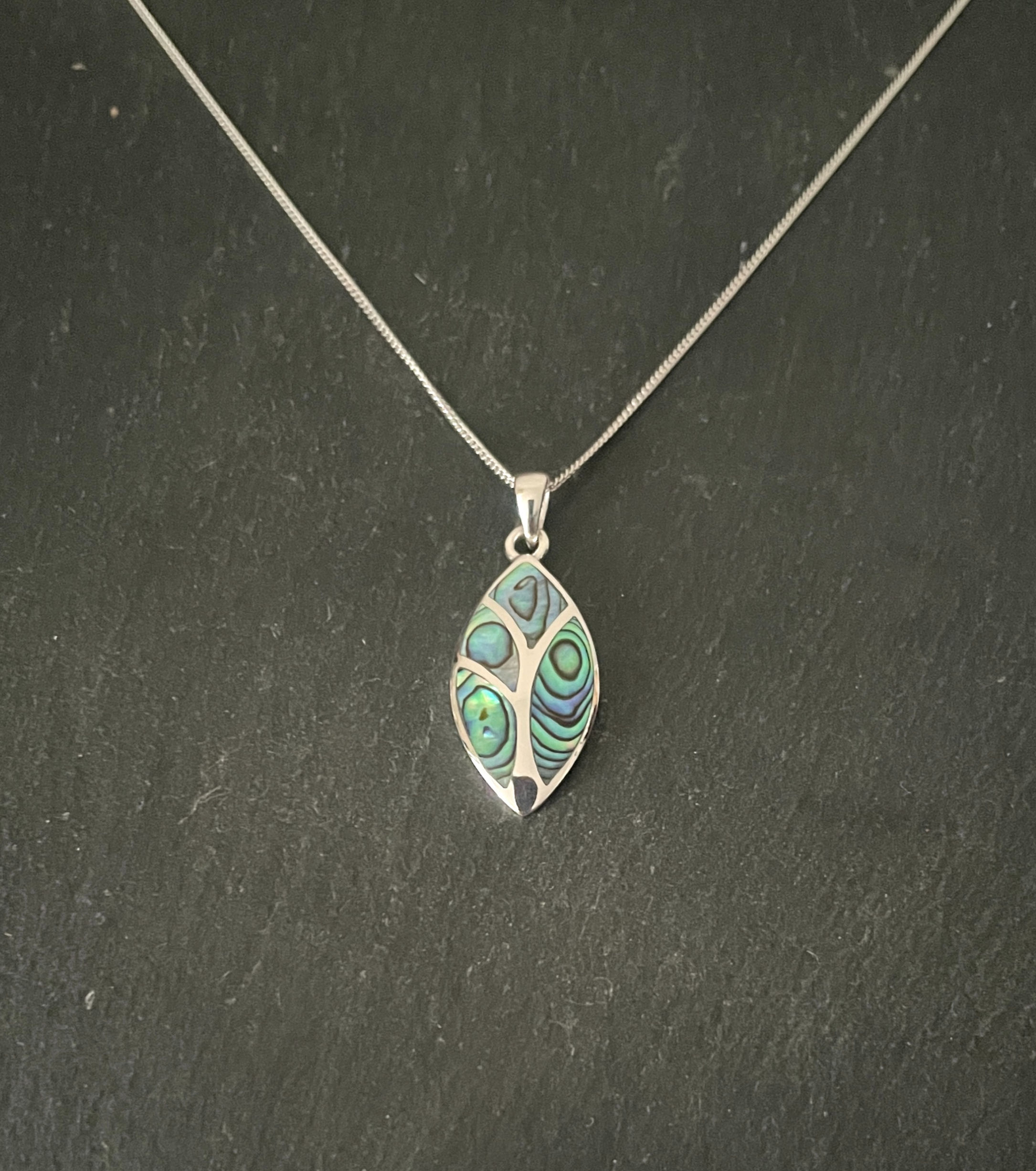 Paua Shell and Silver Pendant