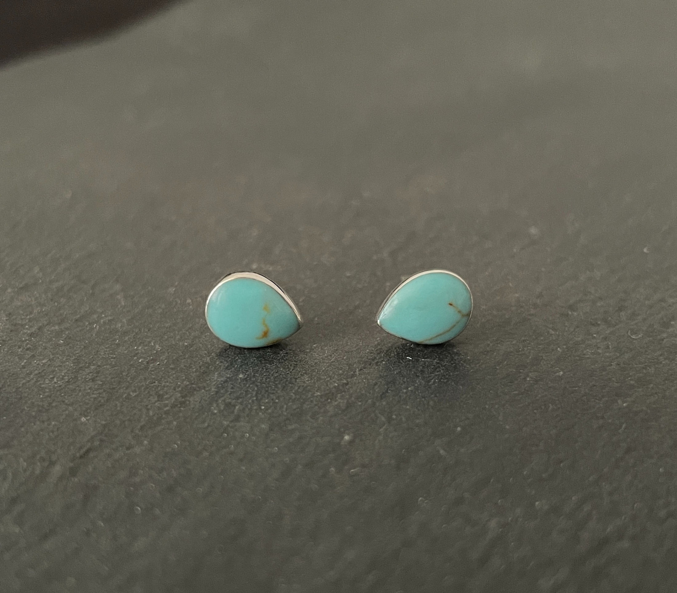 Turquoise Teardrop Stud Earrings