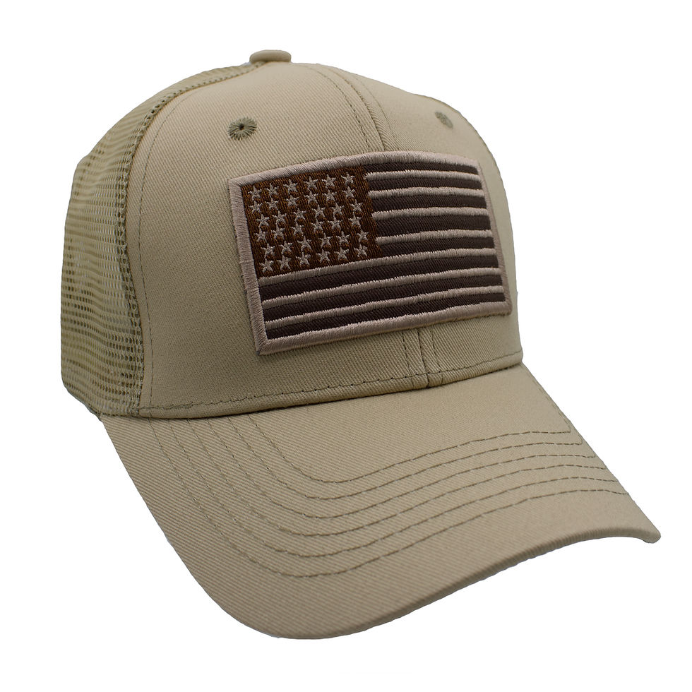 Tactical Flag Cotton Trucker Hat - Khaki