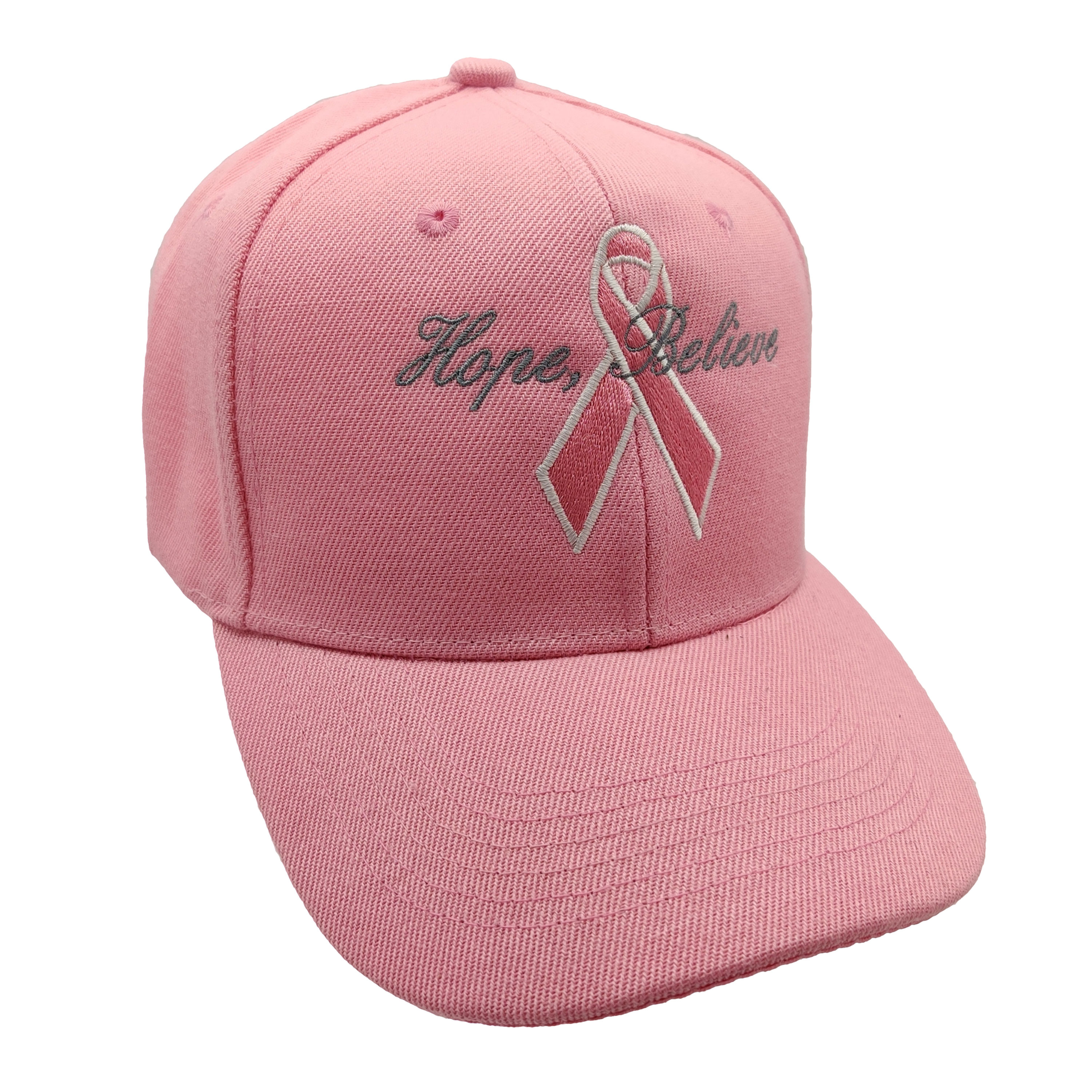 Breast Cancer Awareness Hope Believe Cap - Pink (6 Pieces)