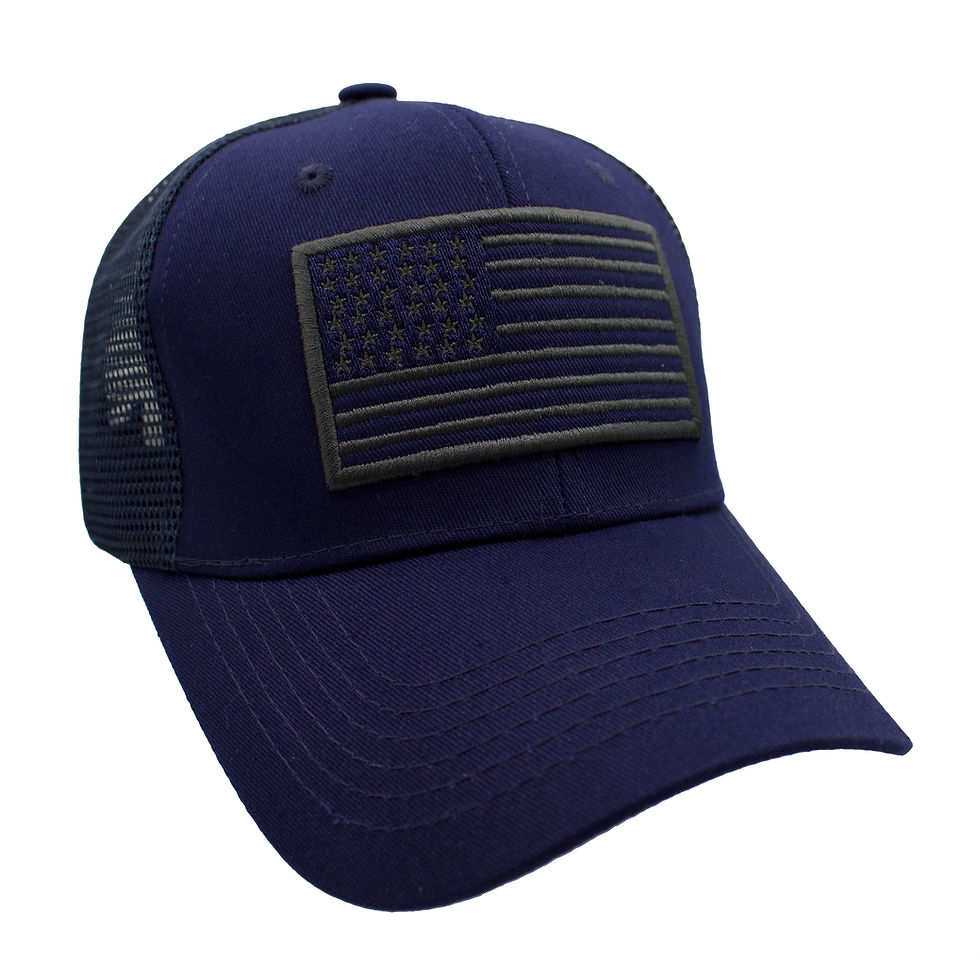 Tactical Flag Cotton Trucker Hat - Navy Blue
