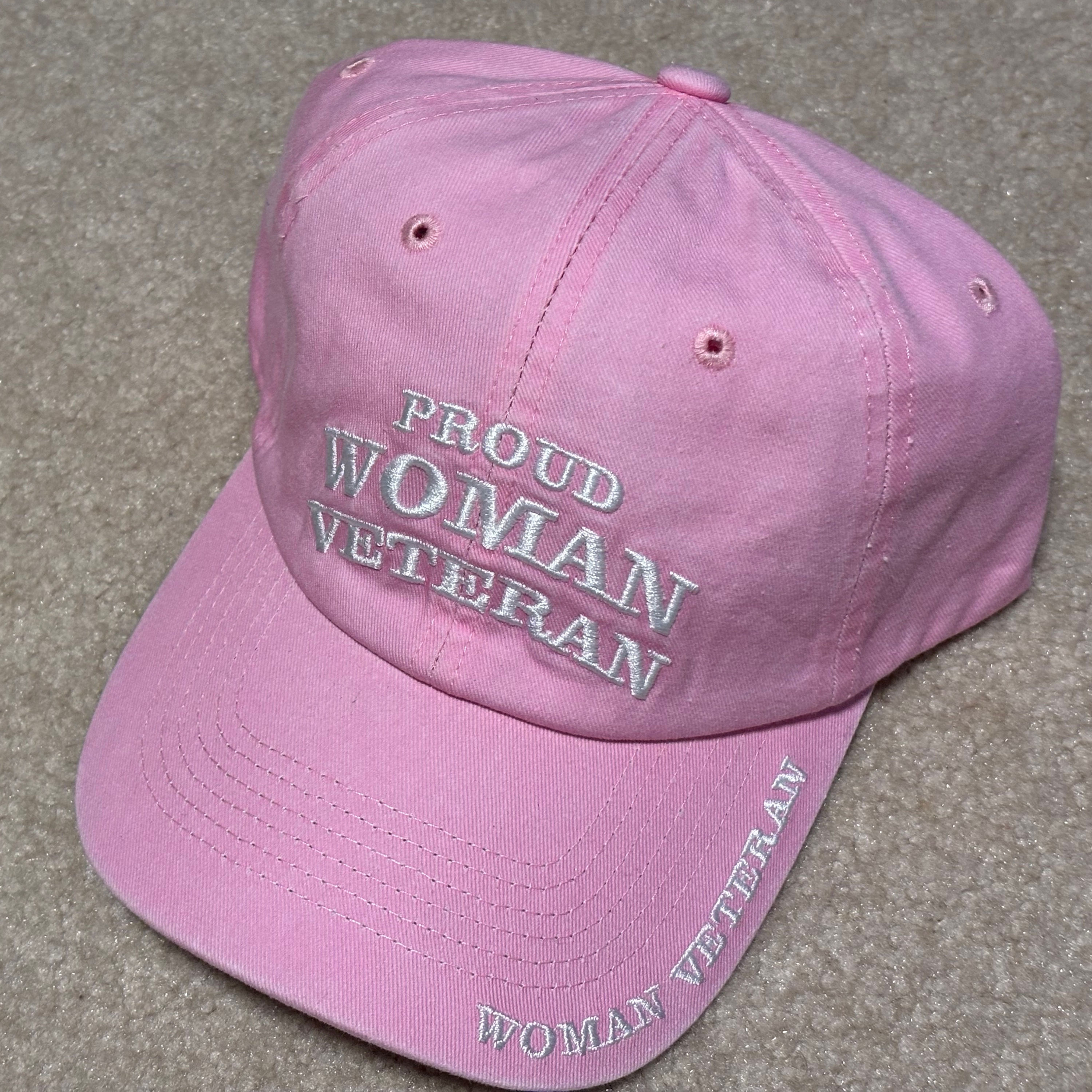 Proud Woman Veteran Stone Washed Cap - Pink