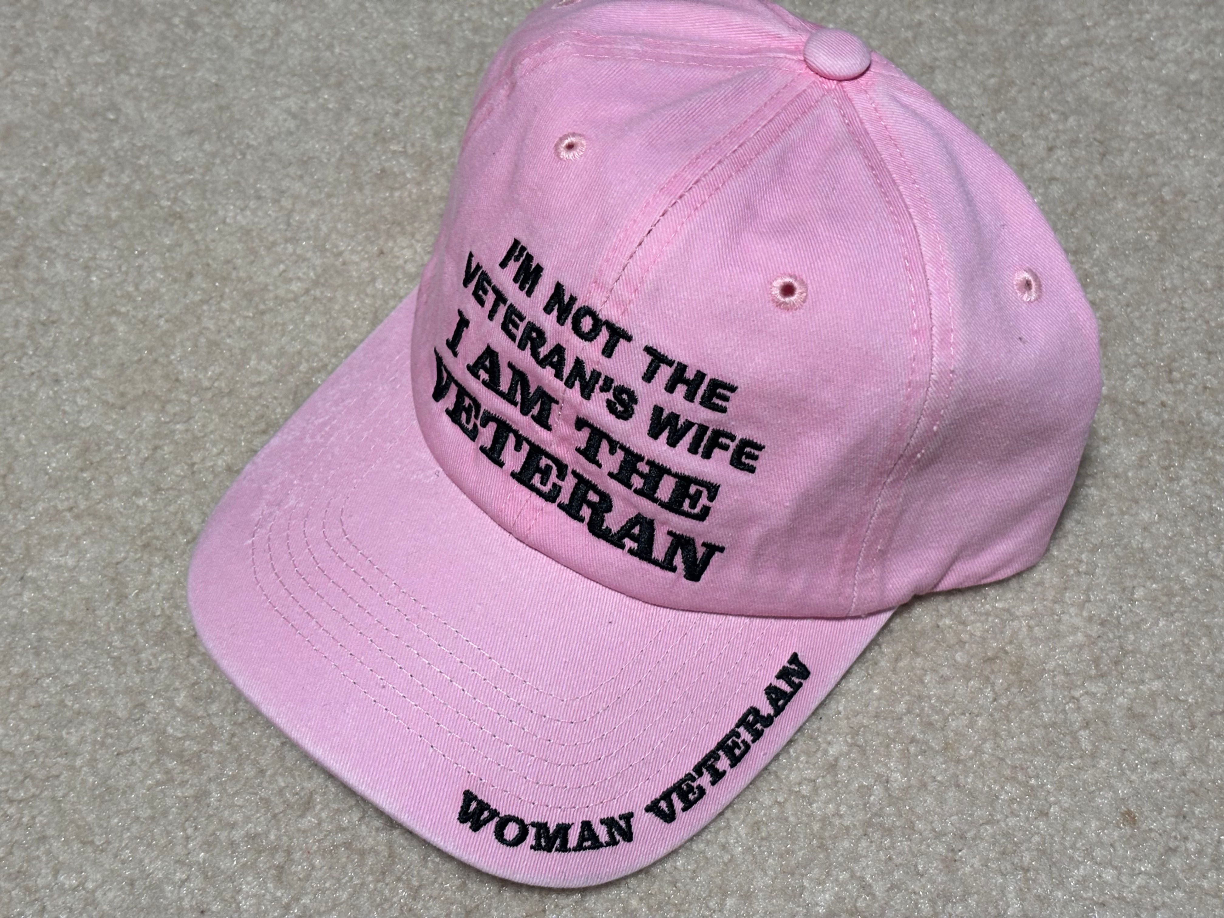 I'm Not the Veteran's Wife Stone Washed Cap - Pink
