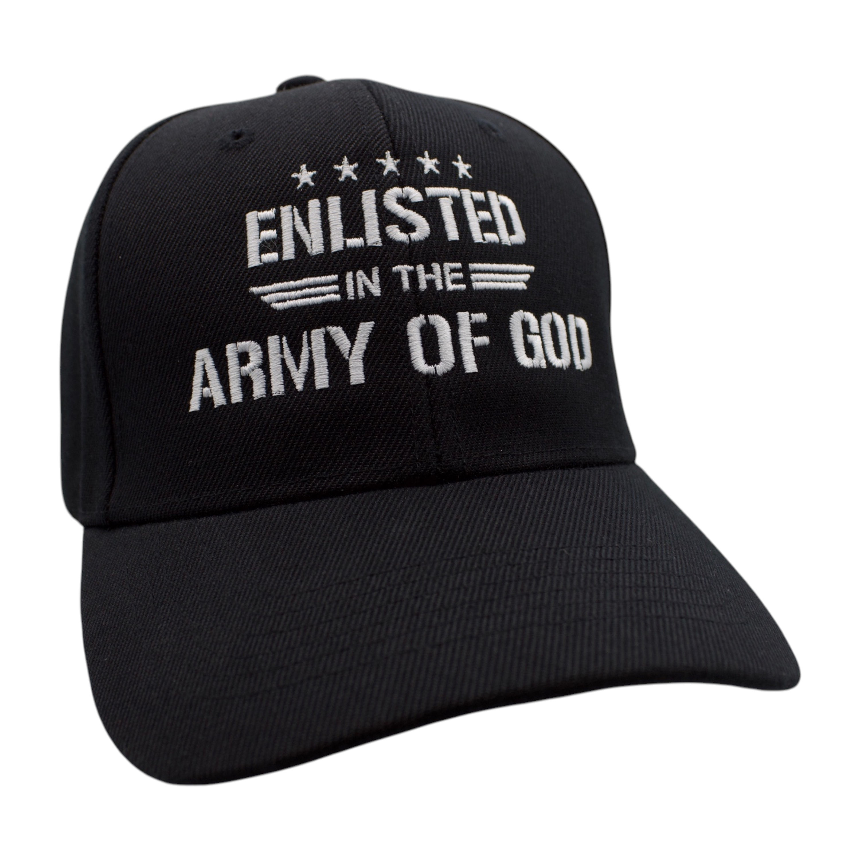 Enlisted in the Army of God (White) Cap - Black