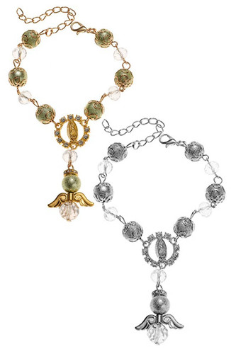 Angel Dangle Beaded Chain Bracelet (12-Pack) | Windcatcher