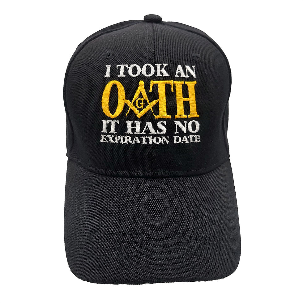 Thumbnail: Masonic I Took An Oath No Expiration Date Cap - Black (6 Pieces)