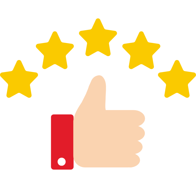 Thumbs-up icon with five stars above it | Take Ivermectin™