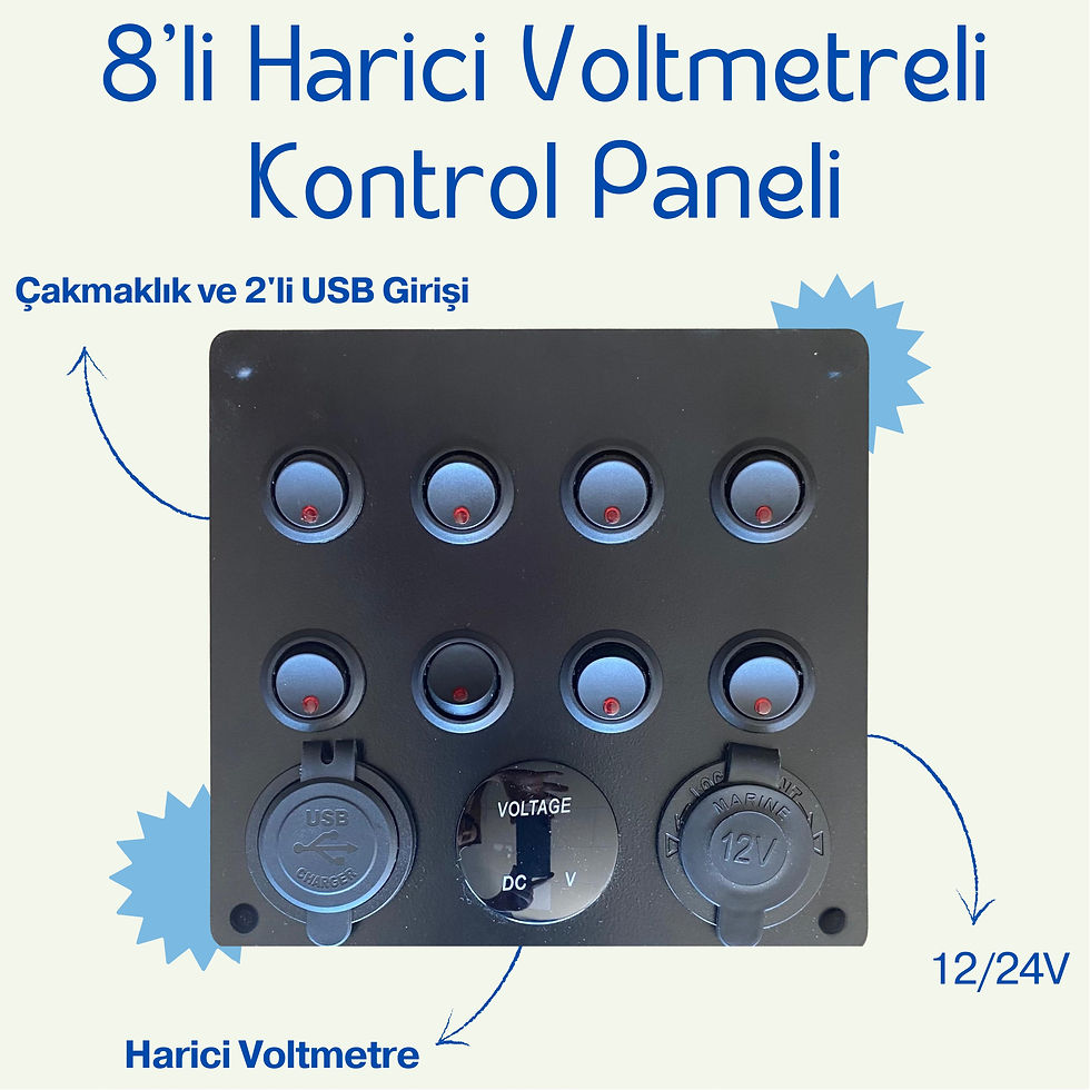 Harici Voltmetreli 8'li Kontrol Paneli