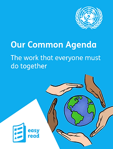 Image of the front page for a document called Our Common Agenda for the United Nations.