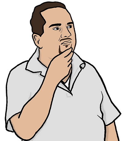Illustrated image of a man thinking.