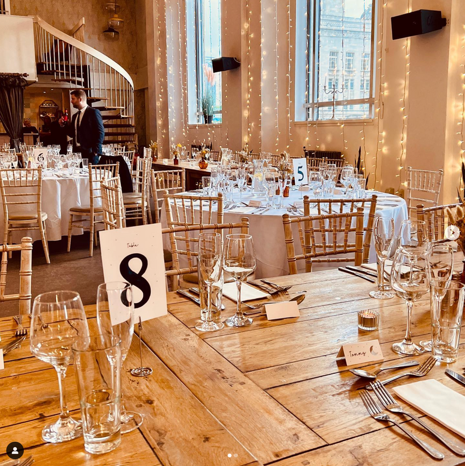 Elegant wedding reception tables