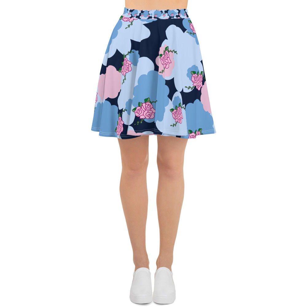 BLUE FLOWERS/Skater Skirt