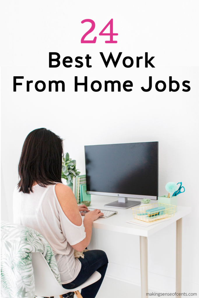 woman at computer work from home jobs