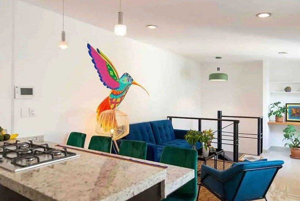 Cocina, sala y comedor