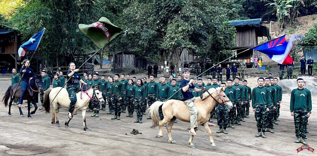 Riding the flags at graduation