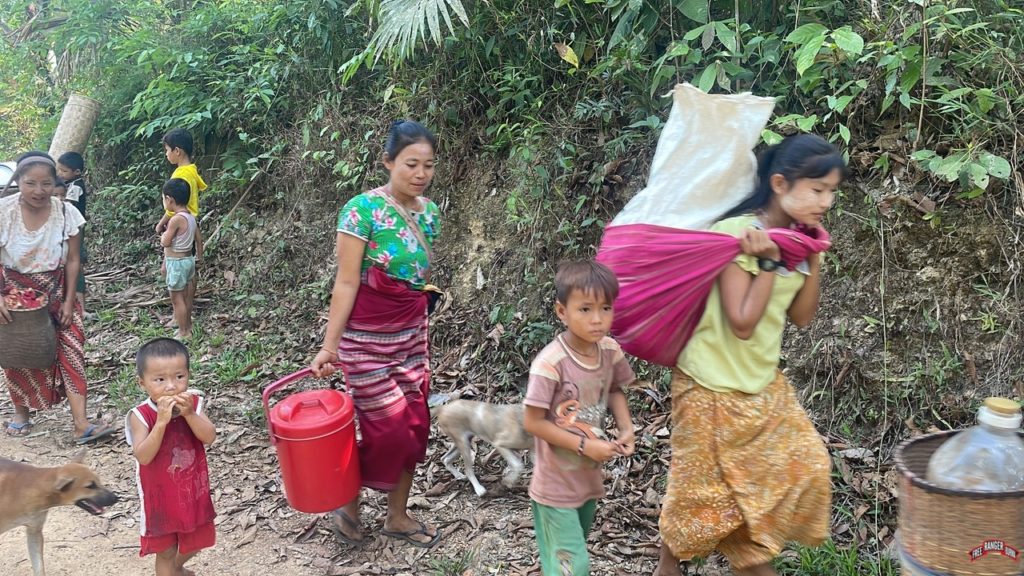 Families flee again to a new hiding place as attacks continue.