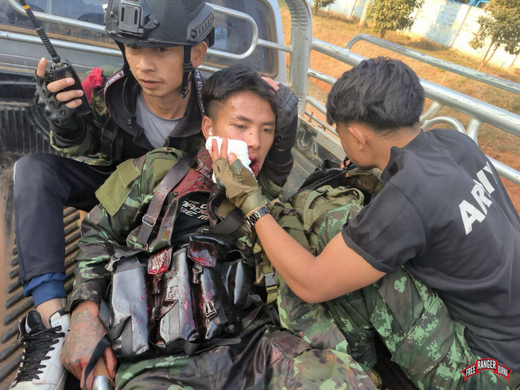 January 27: Treating wounded at Hsi Hseng Town clash.