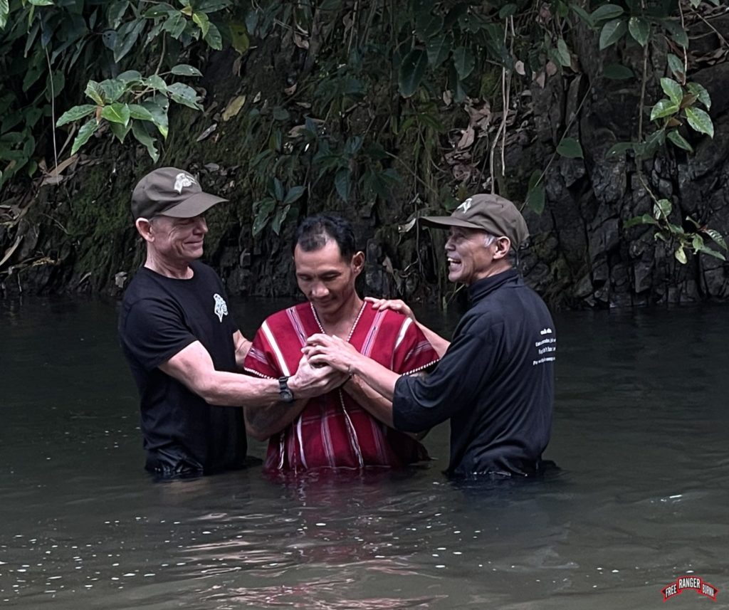 One of 11 Rangers baptized by Karen pastor, Edmond.