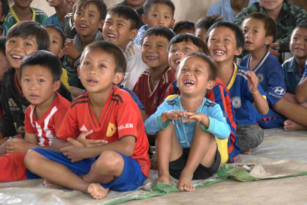 The kids love watching Rangers perform skits and songs.