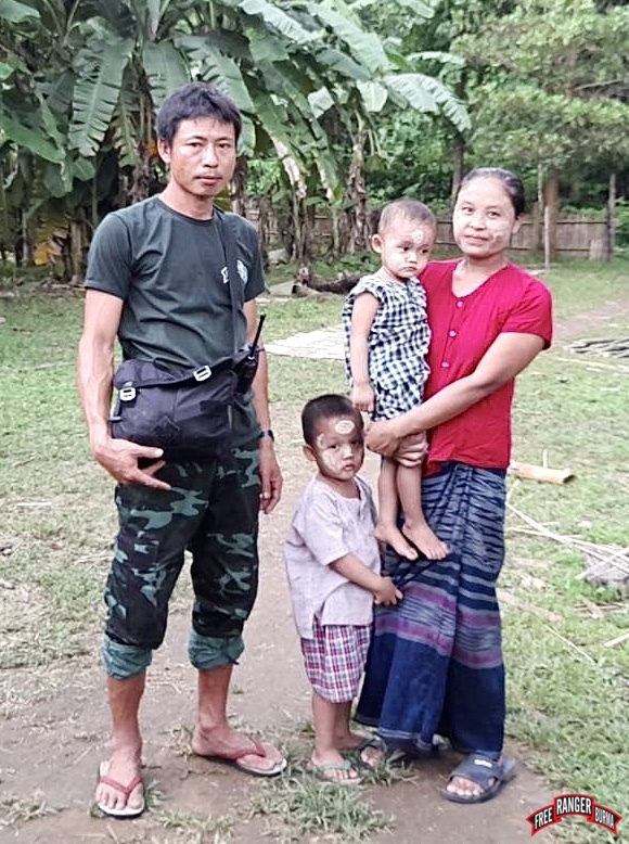 Hti Moo Klo’s wife and children with one of our Rangers, who is bringing assistance to the family since Hti Moo Klo’s passing.