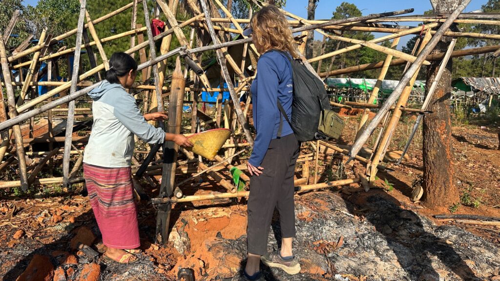 Whatever possessions the villagers were able to bring when they evacuated their homes, destroyed in an instant .