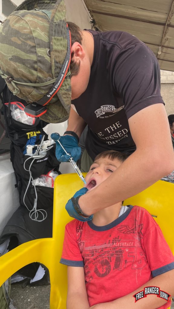 Pete, trained by Dr. Shannon, pulls teeth.