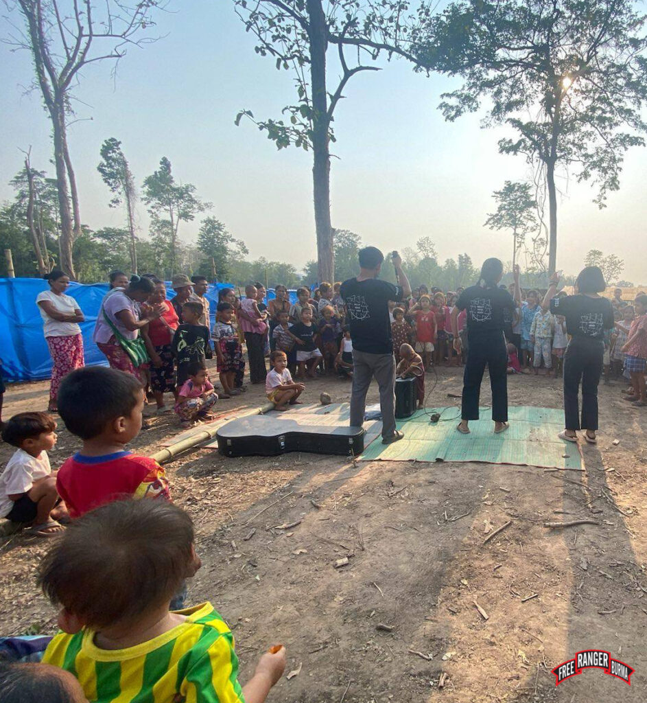 Rangers performing a GLC program for the refugees.