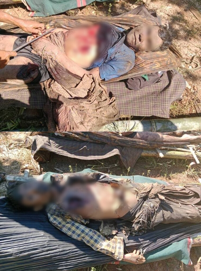 Two men who were captured and tortured to death by the Burma Army.