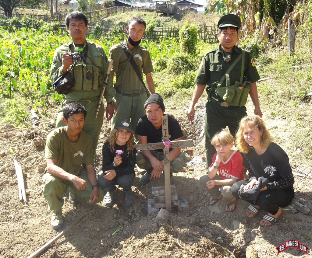 Zau, back left, on a mission in Kachin State, Burma.