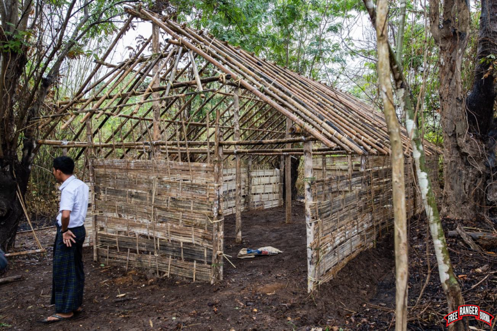 Jungle school under construction.