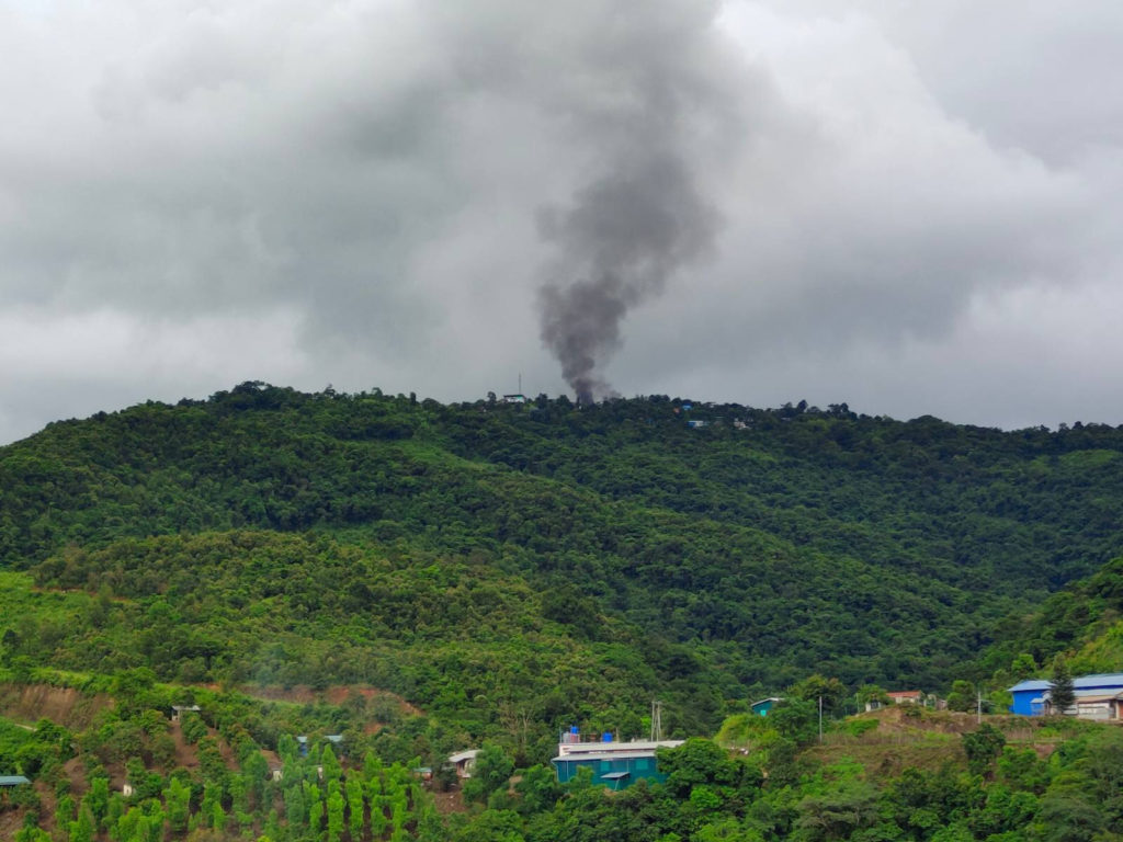 Haimual Village burning.