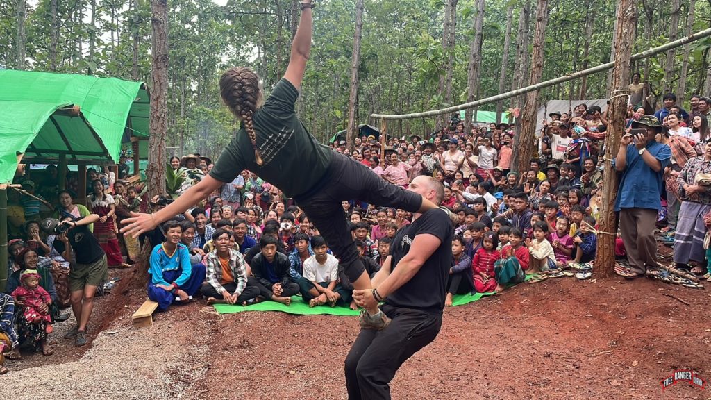 Dancing for the people in hiding.