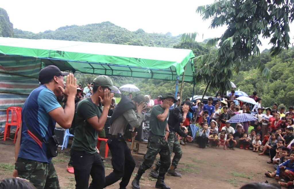 Dancing for the kids.