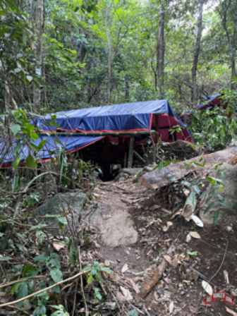 Tarps used in Papun District to build shelters in the jungle.