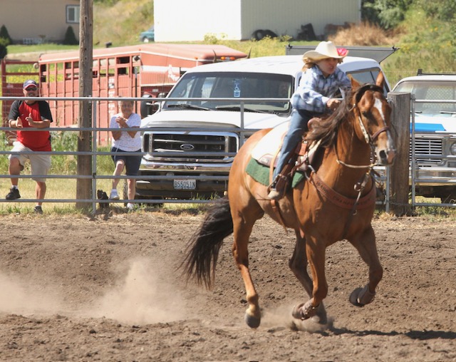 Suu's first rodeo, age 9, Rosario, Washington.