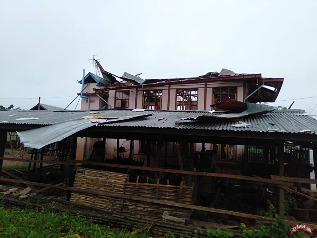 This home was destroyed by a Burma Army mortar attack.