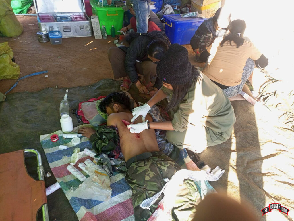 January 27: Treating wounded at the Hsi Hseng Town clash.